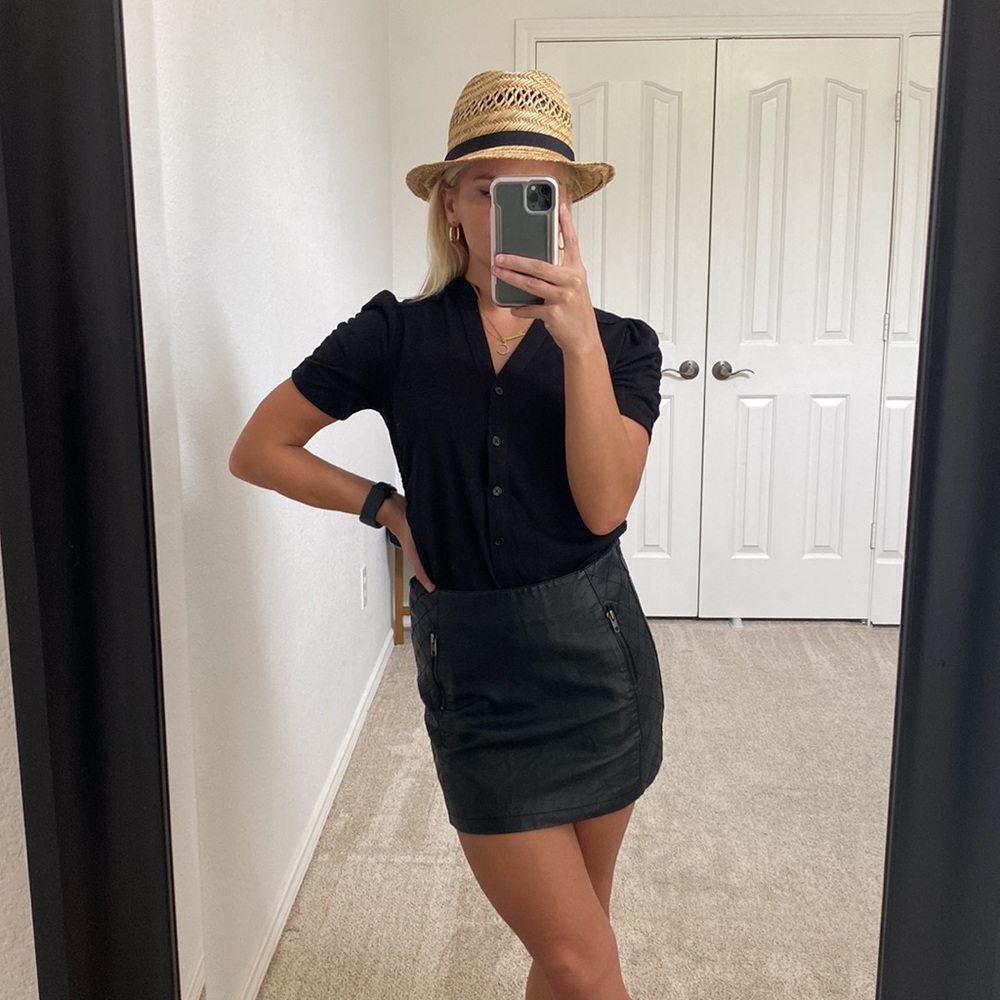 Black Leather Skirt